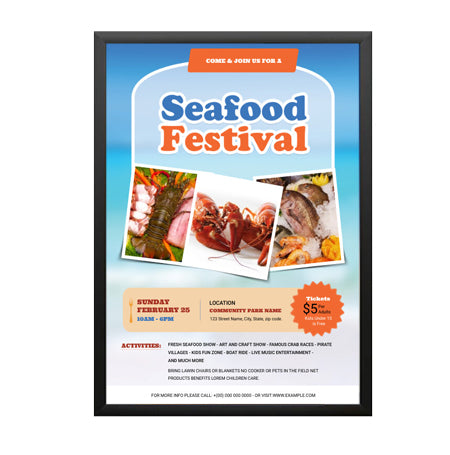 Extra Deep 27x39 Poster Snap Frame - 1 1/4 Inch Wide Metal Profile for Mounted Graphics, Fits 3/8 & 1/2 Inch Thick Boards - Perfect for Trade Shows, Retail Displays & Office Decor