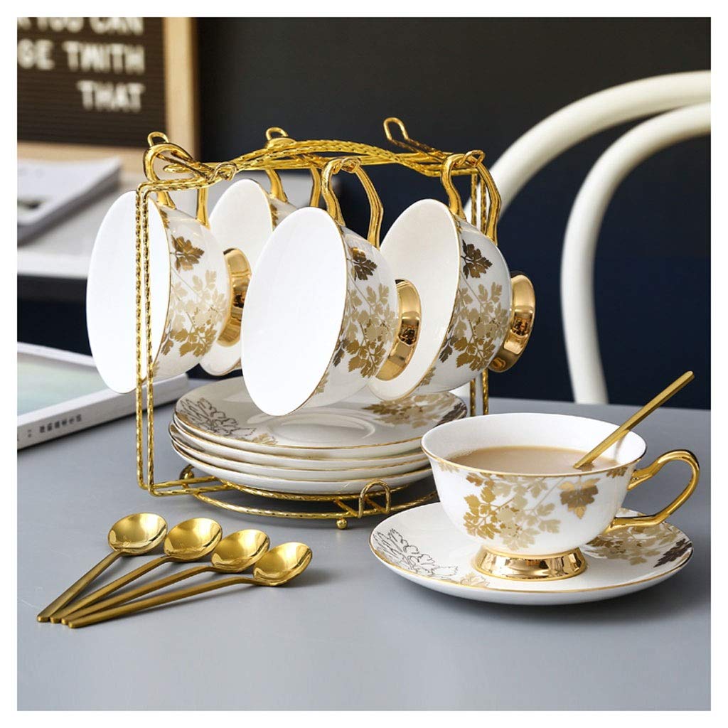 Premium Coffee Mugs Set of 6 - Elegant Light Luxury Coffee Cups with Saucers for English Afternoon Tea | Creative & Simple Home Coffee Cups | Personalized Mugs for Office, Gift & Daily Use