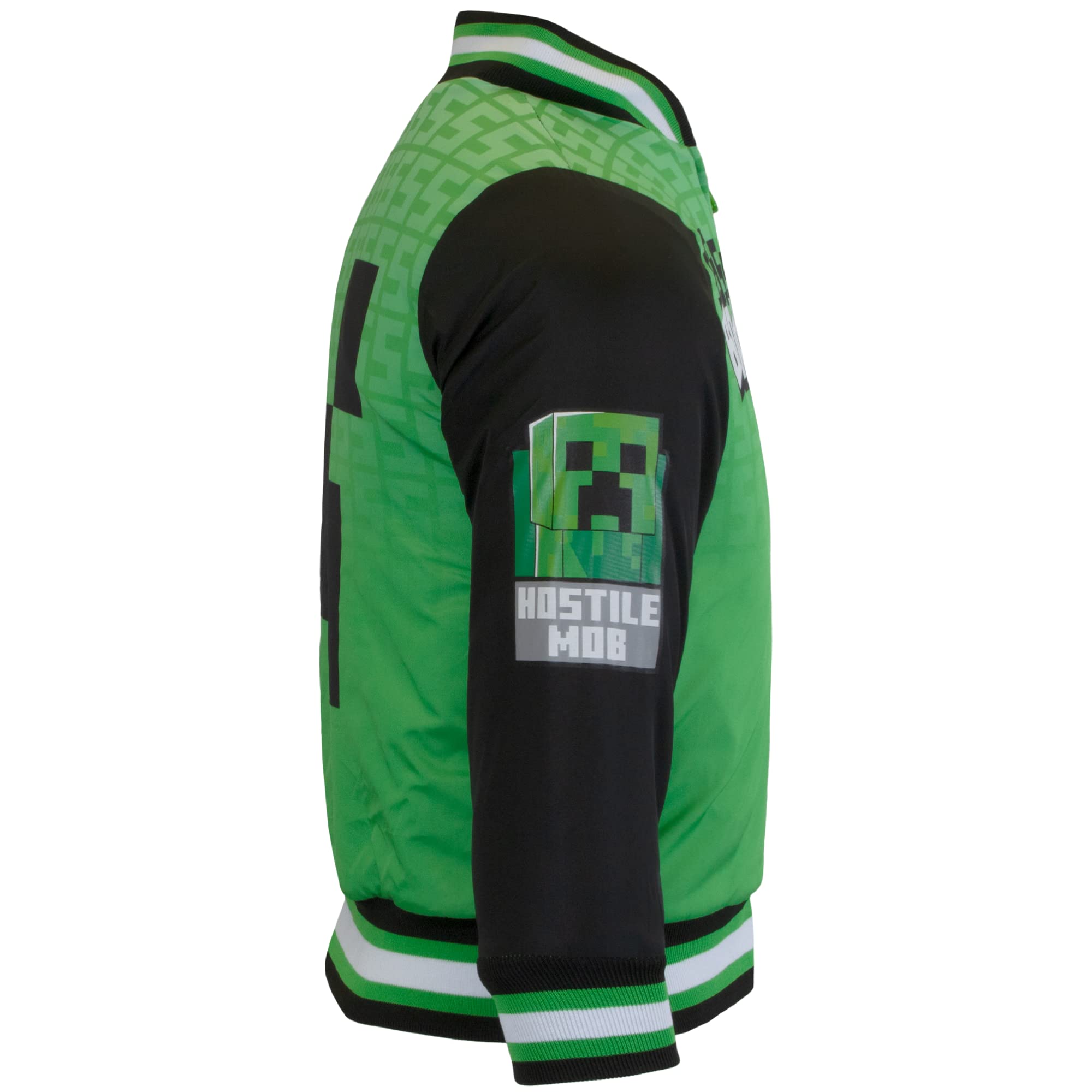Minecraft Bomber Jacket for Boys - Lightweight & Stylish Gaming Jacket - Perfect for Cosplay, Gaming Events & Everyday Wear