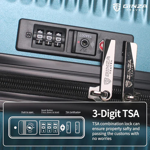 Ginza Travel Hardside Spinner Luggage 2-Piece Set (20/28 Inch) - Lightweight Durable Suitcase for International Flights & Business Trips