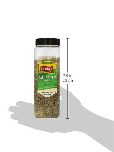 Durkee Garlic Pepper Seasoning - 21oz (595g) Shaker Bottle | All-Purpose Spice Blend for Grilling, Roasting & Cooking | Restaurant-Quality Flavor Enhancer