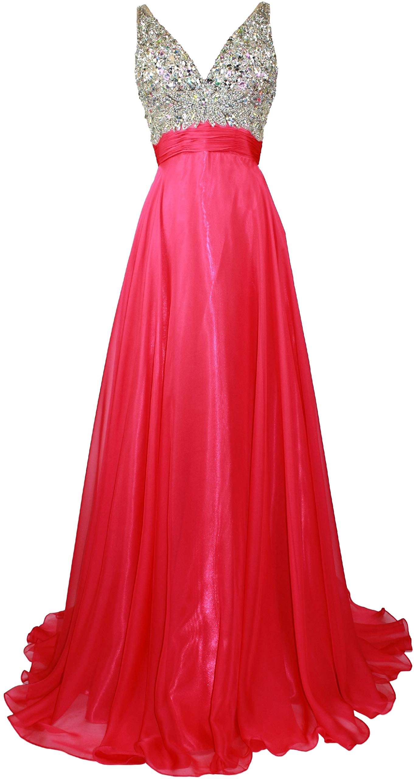 Elegant Meier Women's Rhinestone A-Line Chiffon Prom Dress for Formal Events, Evening Parties & Special Occasions
