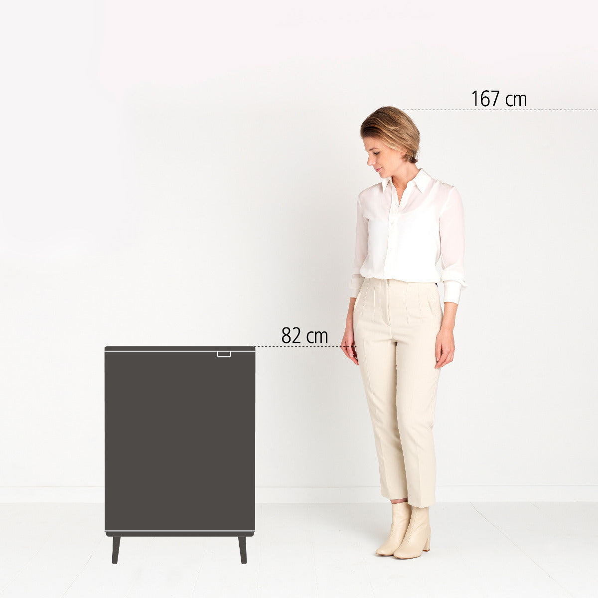 BO TOUCH BIN HI 60L 2 x 30L Black - Dual Compartment Trash Can for Kitchen, Bathroom & Office Waste Management