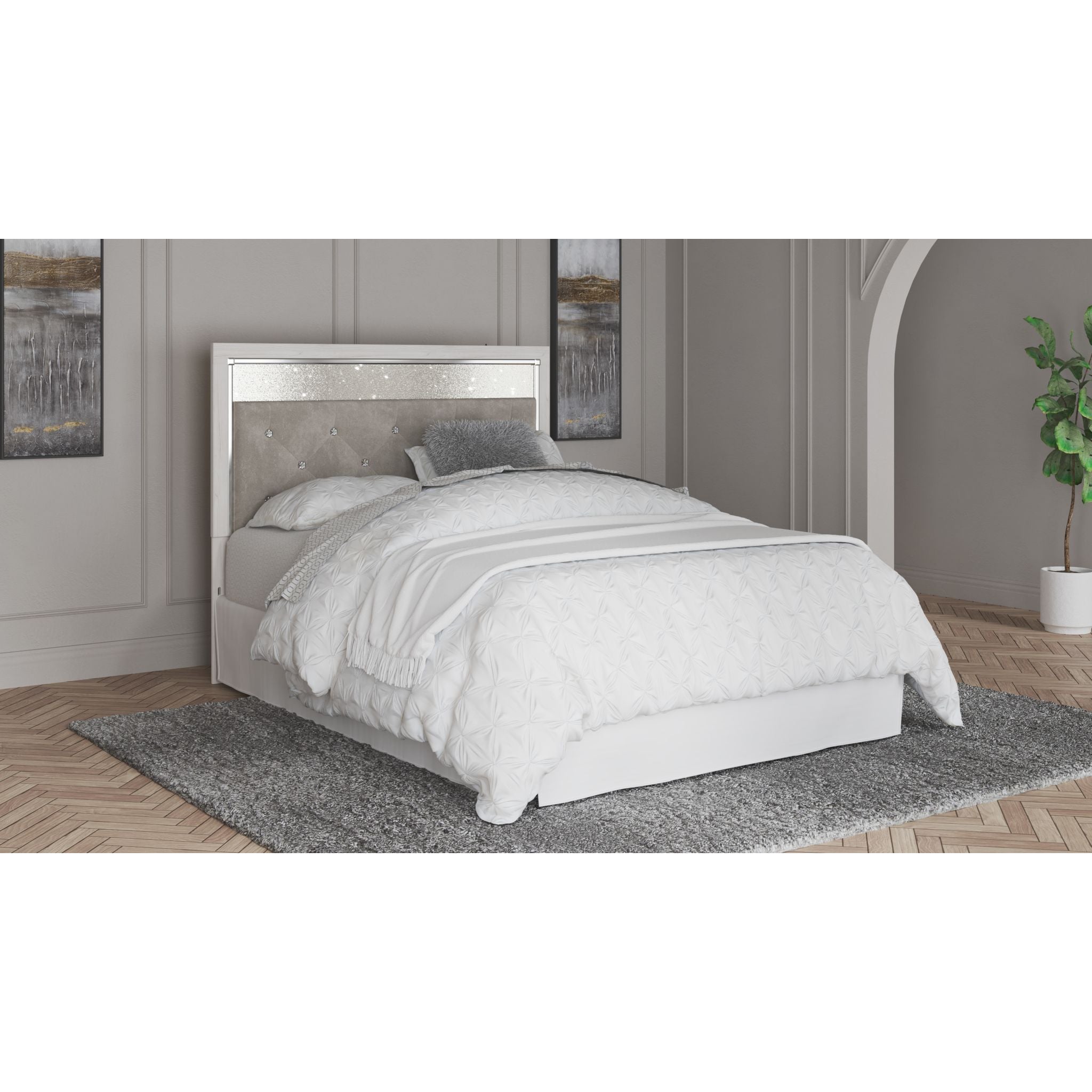 Altyra Twin Headboard in White - Modern Upholstered Bed Frame Headboard for Kids & Guest Rooms - Perfect for Bedroom Decor & Space Saving