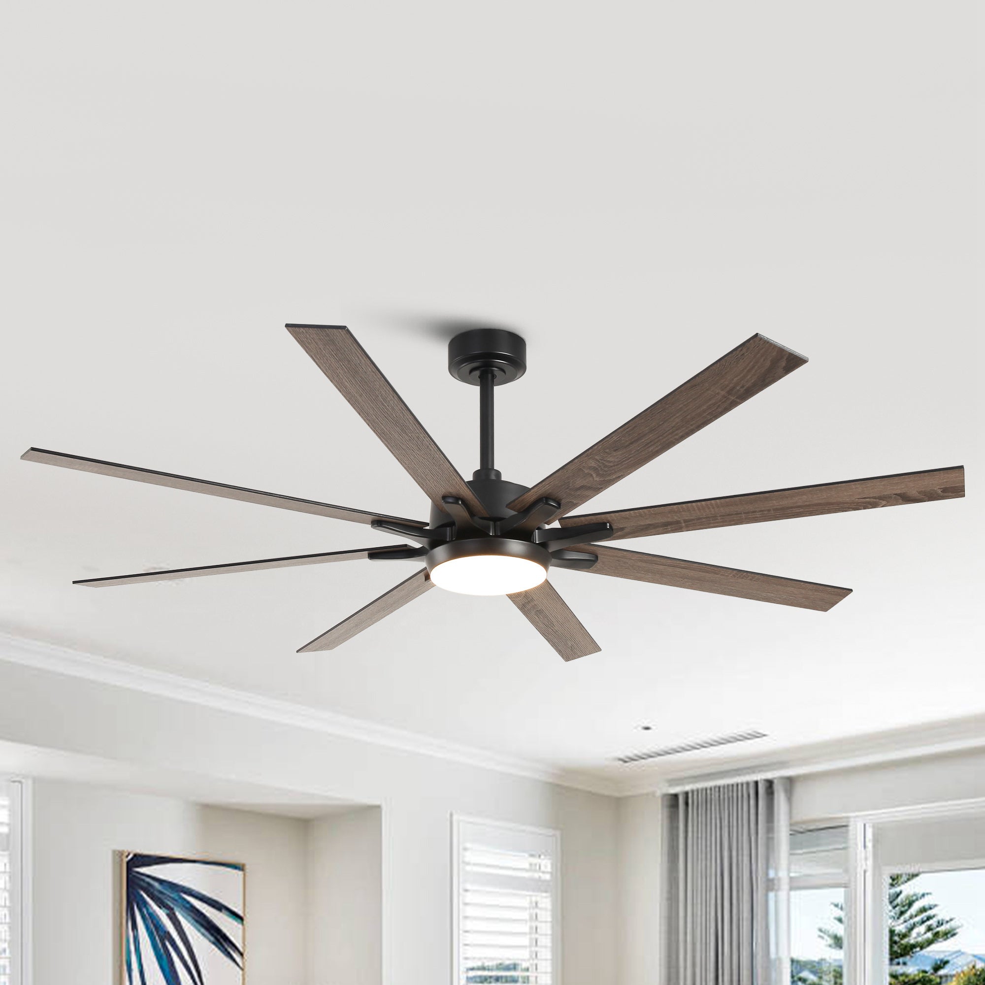65 Inch Teresa Modern Double Sided Blades Ceiling Fan with Remote Control & LED Light - Perfect for Living Room, Bedroom and Outdoor Patio Cooling