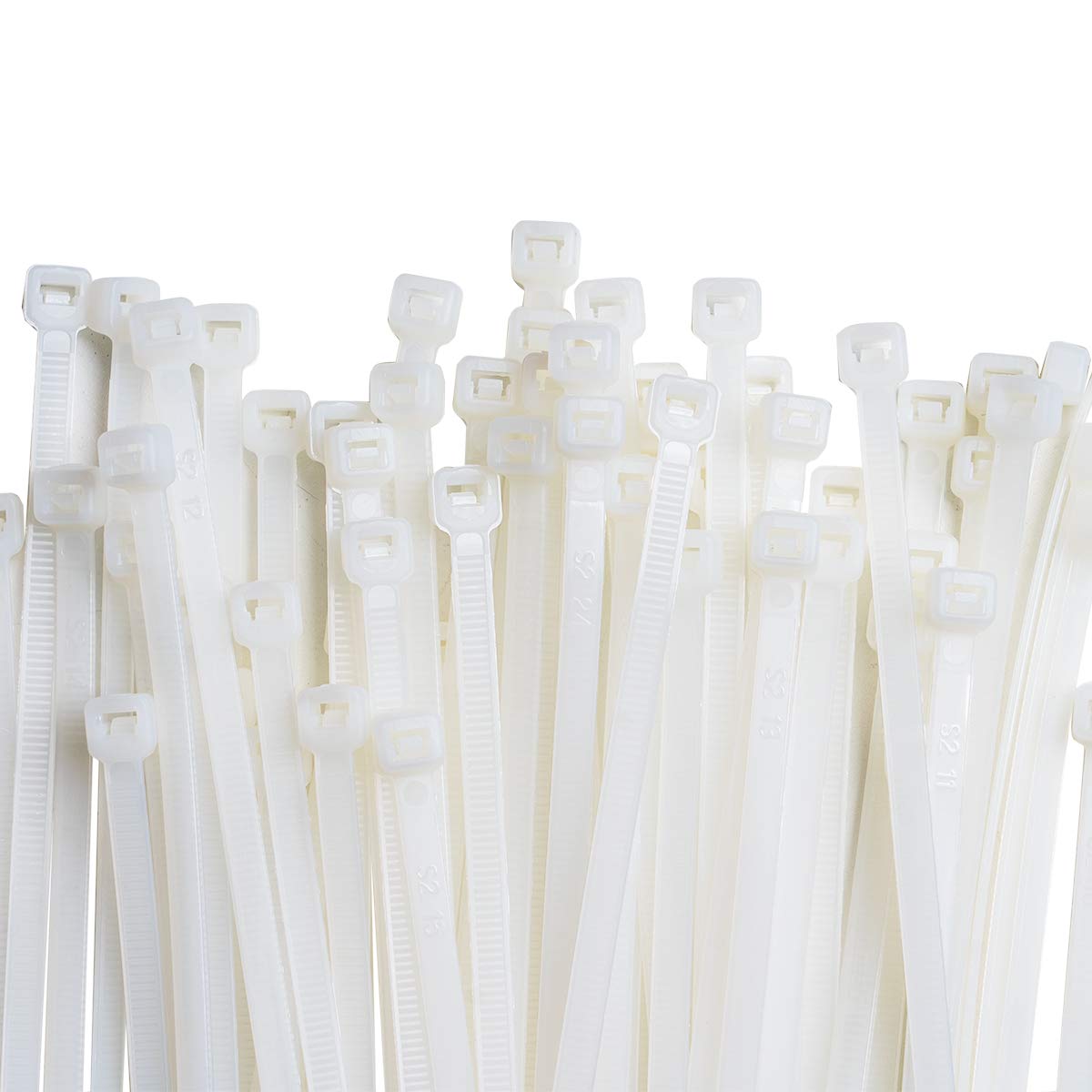 100-Pack White Cable Ties 430x4.8mm | 51lbs Tensile Strength | Chemical Resistant Zip Ties for Indoor/Outdoor Use | Professional Cable Management for Wires, Hoses & DIY Projects