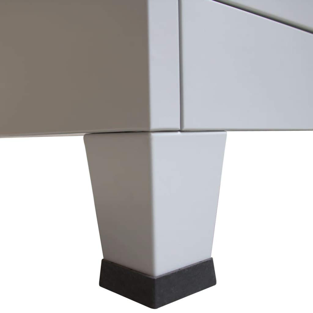 Heavy Duty Metal Storage Cabinet with Lock & Adjustable Shelves - 2-Door Steel Office Cabinet, 35.4
