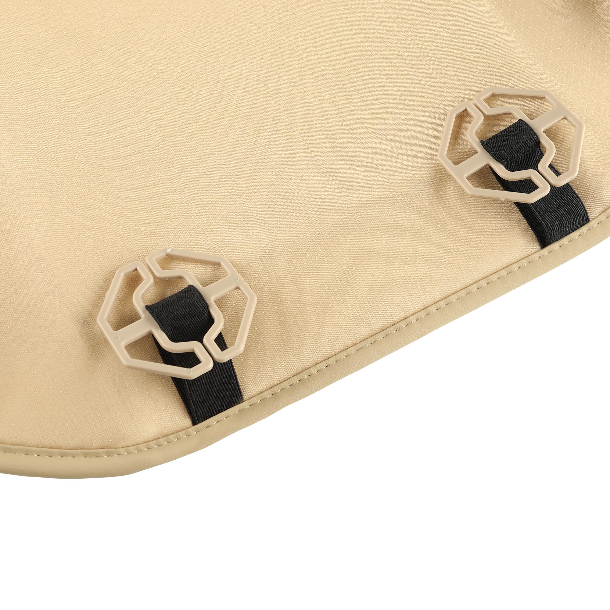 JOJOBAY 2-Pack Premium Leather Car Seat Covers - Anti-Slip Padded Front Seat Protectors Fits 95% Vehicles (Beige, 2PC) | Perfect for Daily Commute, Road Trips & Car Interior Protection