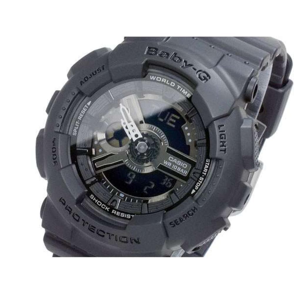CASIO BABY-G BA-110BC-1ADR Digital Sports Watch for Women & Men - Black Resin Strap, Shock Resistant, Water Resistant - Perfect for Running, Swimming & Outdoor Activities