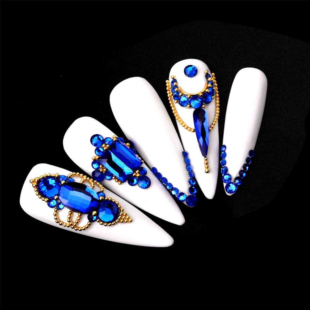 Professional Nail Art Rhinestones Kit - 3100pcs Multi-Shaped Glass Crystal AB Flatback Gems for Nail Design, DIY Crafts & 3D Nail Art | Non-Hotfix Mix Sizes Rhinestones for Salon, Home Manicure & Party Nail Decorations