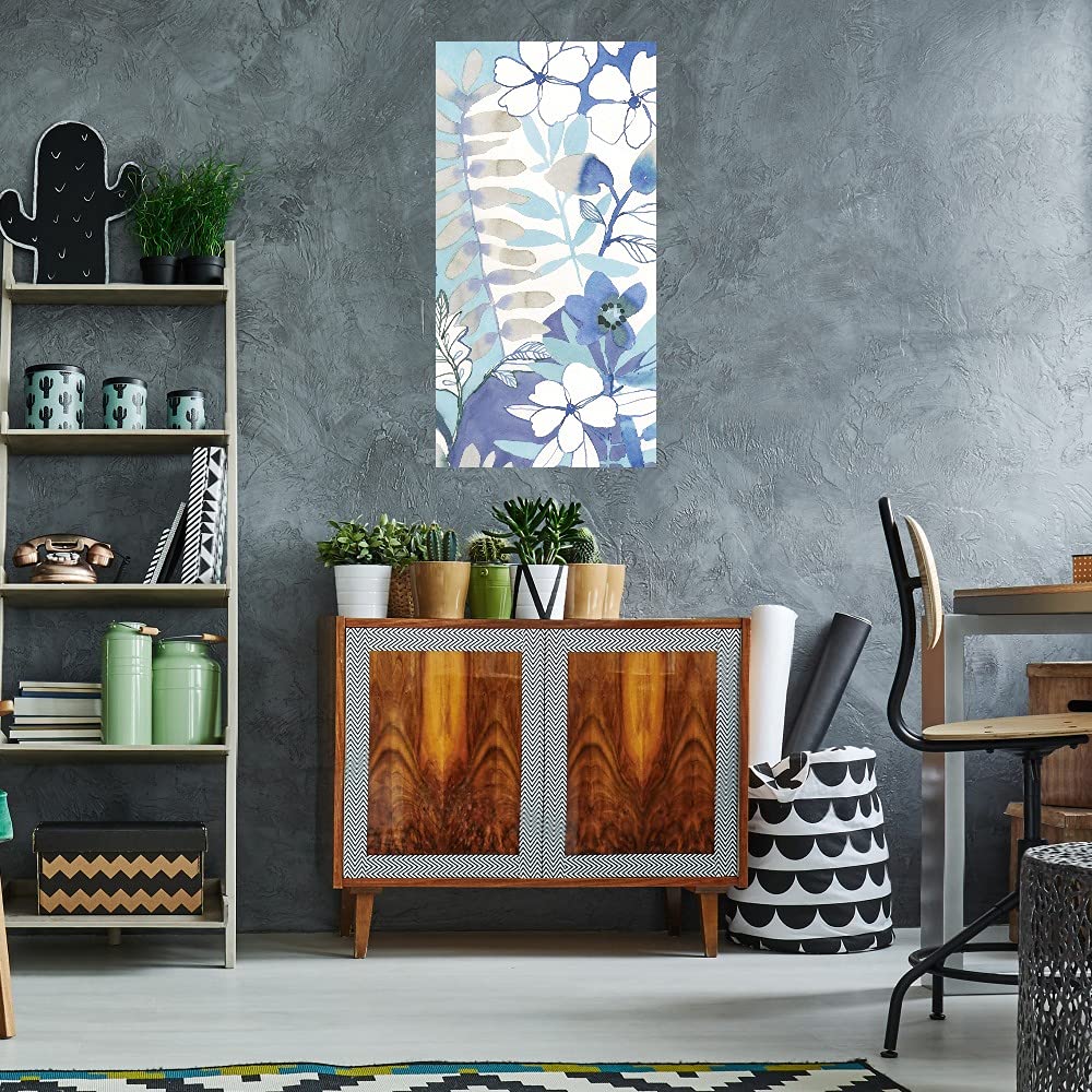 Hand-Painted Aqua Spray Canvas Wall Art by Sandra Jacobs – Modern Home Decor for Living Room, Bedroom, Bathroom & Office – Ready to Hang 21x40 Inch – Perfect for Coastal, Boho & Contemporary Interior Design