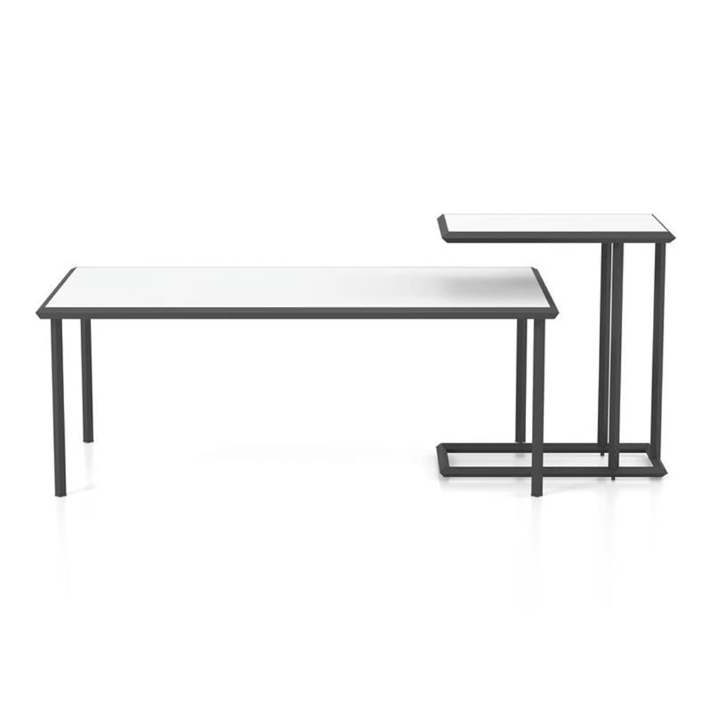 Onnah White Metal Coffee Table Set - Modern 2-Piece for Living Room