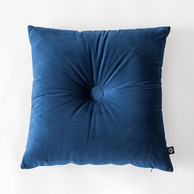 Luxury Square Velvet Cushion Pillow with Button Tufting - Soft Decorative Throw Pillow for Sofa, Bed, Living Room & Home Decor