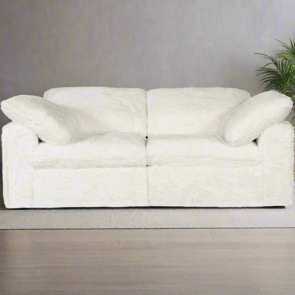 Arbor 2-Seater White Sofa - Modern Living Room Furniture for Small Spaces | Perfect for Apartments, Condos & Cozy Homes