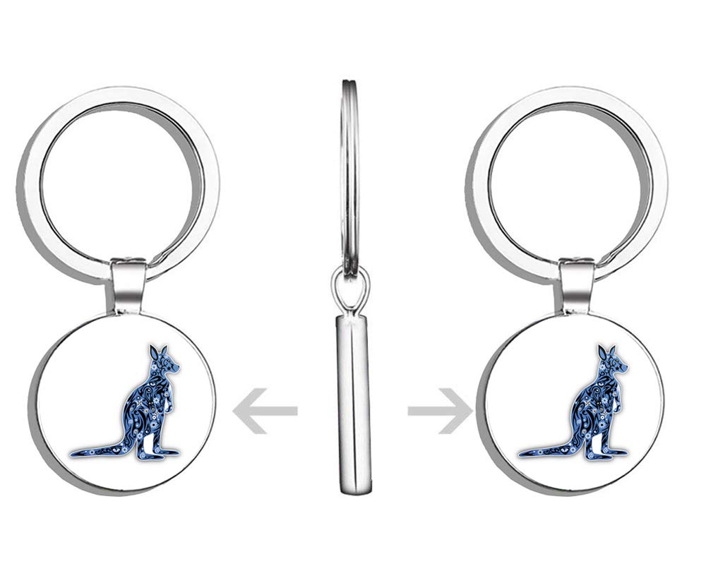 Stylish Kangaroo Double-Sided Stainless Steel Keychain - Durable Key Ring Holder with Car Key Finder - Perfect for Home, Office & Travel Organization