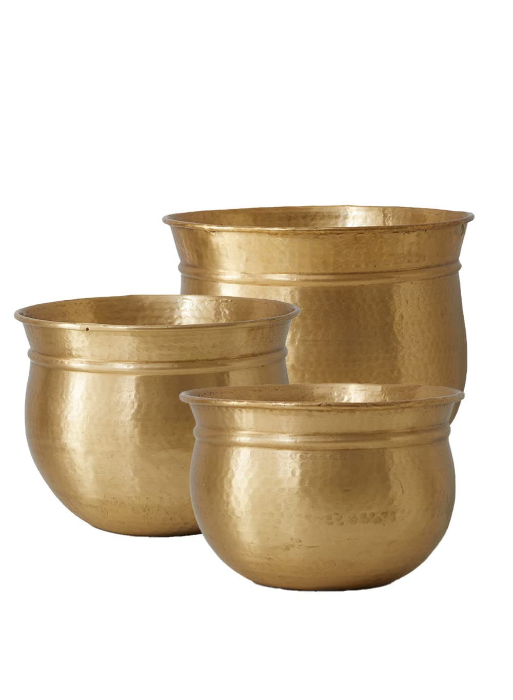 Handmade Antique Brass Hammered Decorative Bowl Set - 3 Piece (Small, Medium, Large) for Home Decor, Wedding Centerpieces, Potpourri Container & Floating Candle Holder | Perfect for Living Room, Dining Table & Event Decor