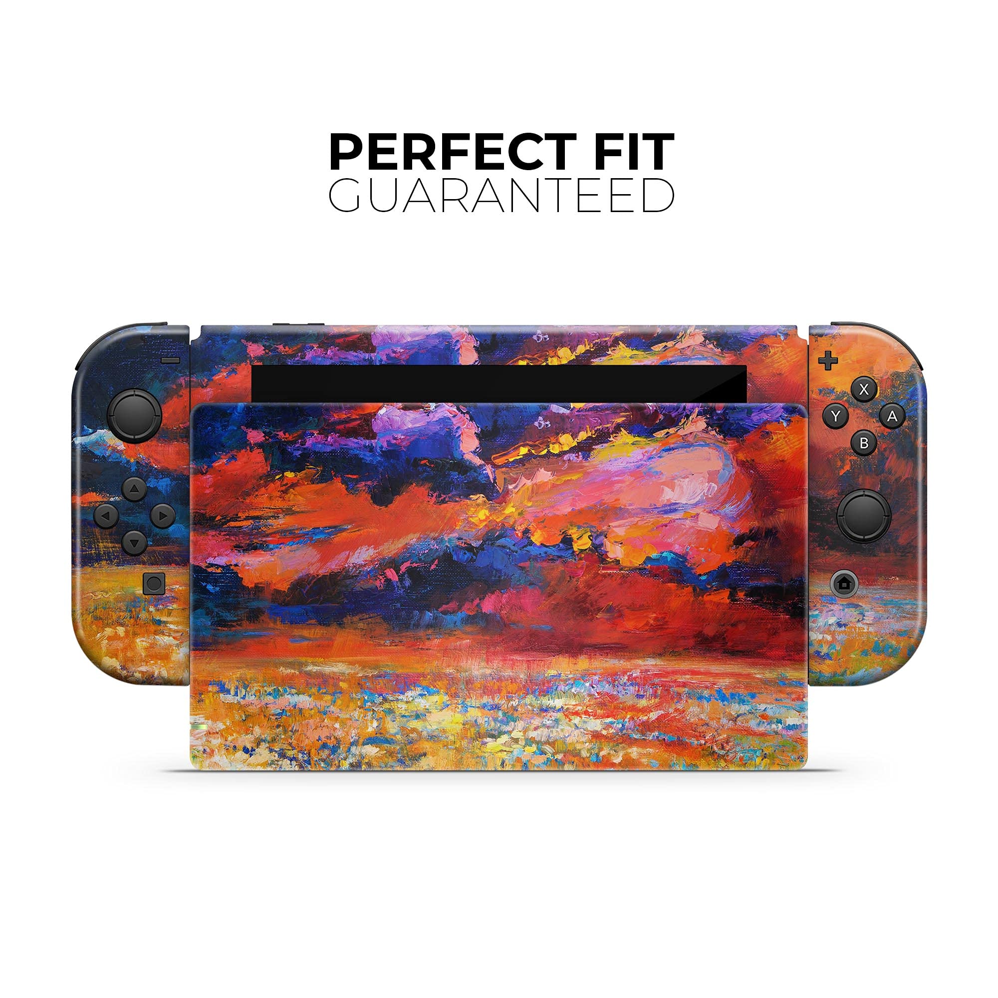 Nintendo Switch Pro Controller Skin - Scratch-Resistant Removable Vinyl Wrap Cover with Oil Painted Meadow Design - Perfect for Gaming Protection & Customization