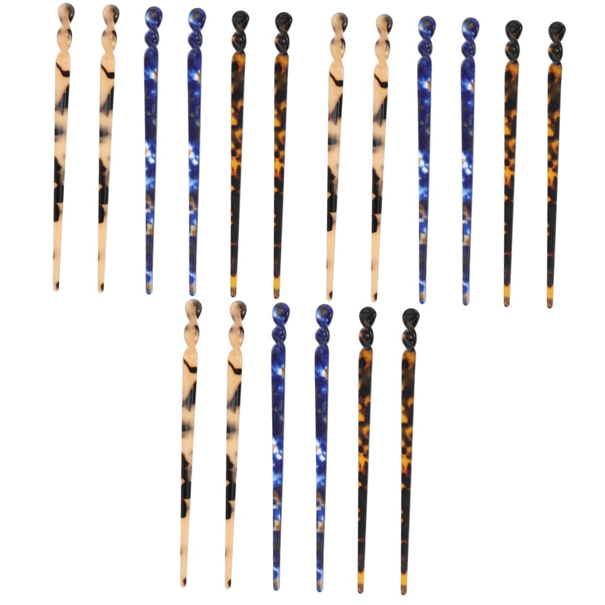 Vintage Acetate Hair Clips Set - 18pcs Chinese Hanfu Hair Accessories for Women, Hairpins & Chopsticks - Perfect for Traditional Costumes, Weddings & Cosplay