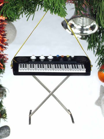 Black Electric Keyboard Christmas Tree Ornament for Holiday Decor