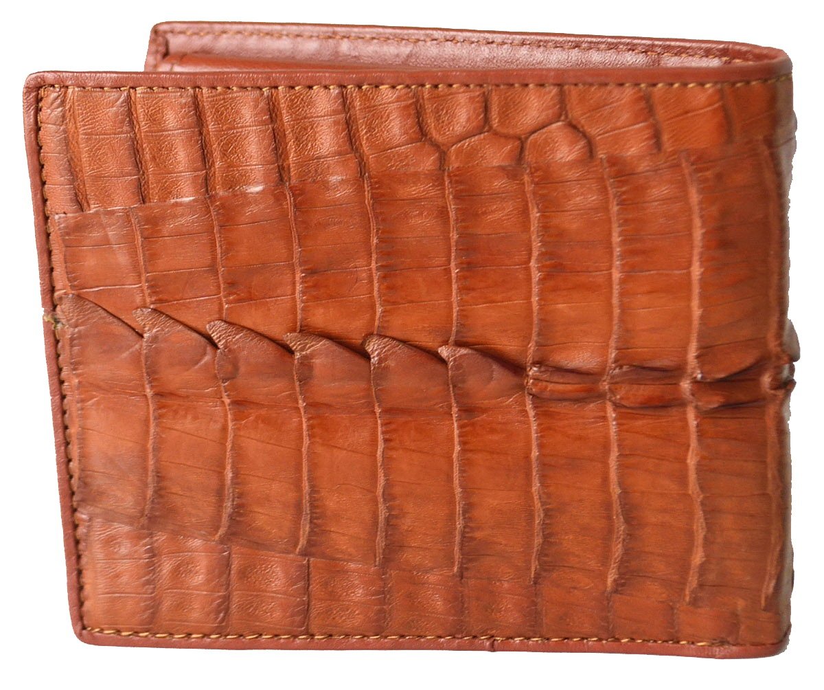 Premium Men's Bifold Crocodile Leather Wallet - Genuine Tan Crocodile Tail Skin - Perfect for Everyday Carry & Business Use