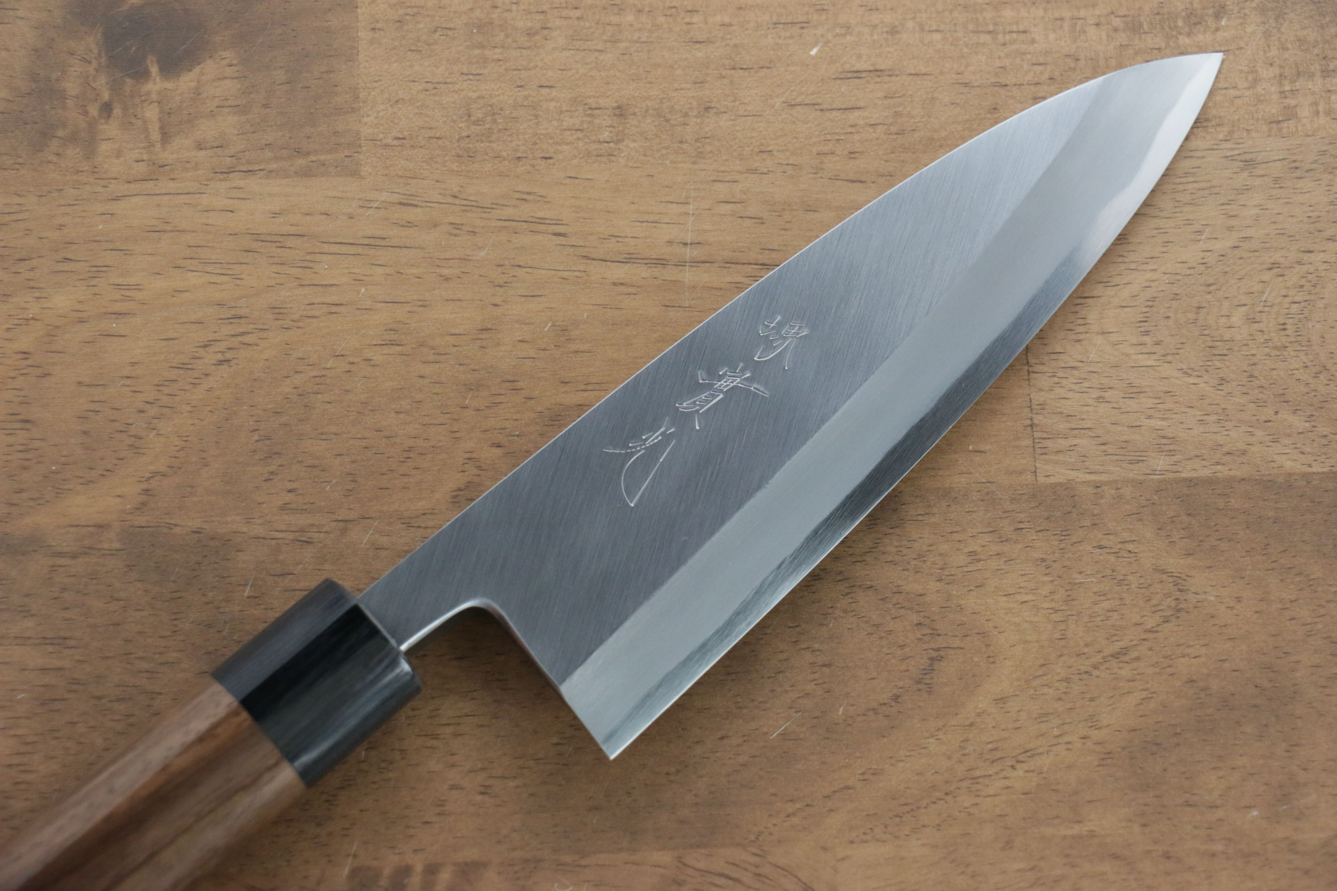 Premium Jikko White Steel No.2 Deba Knife 180mm - Authentic Japanese Chef Knife with Shitan Handle for Sushi, Fish Filleting & Professional Kitchen Use