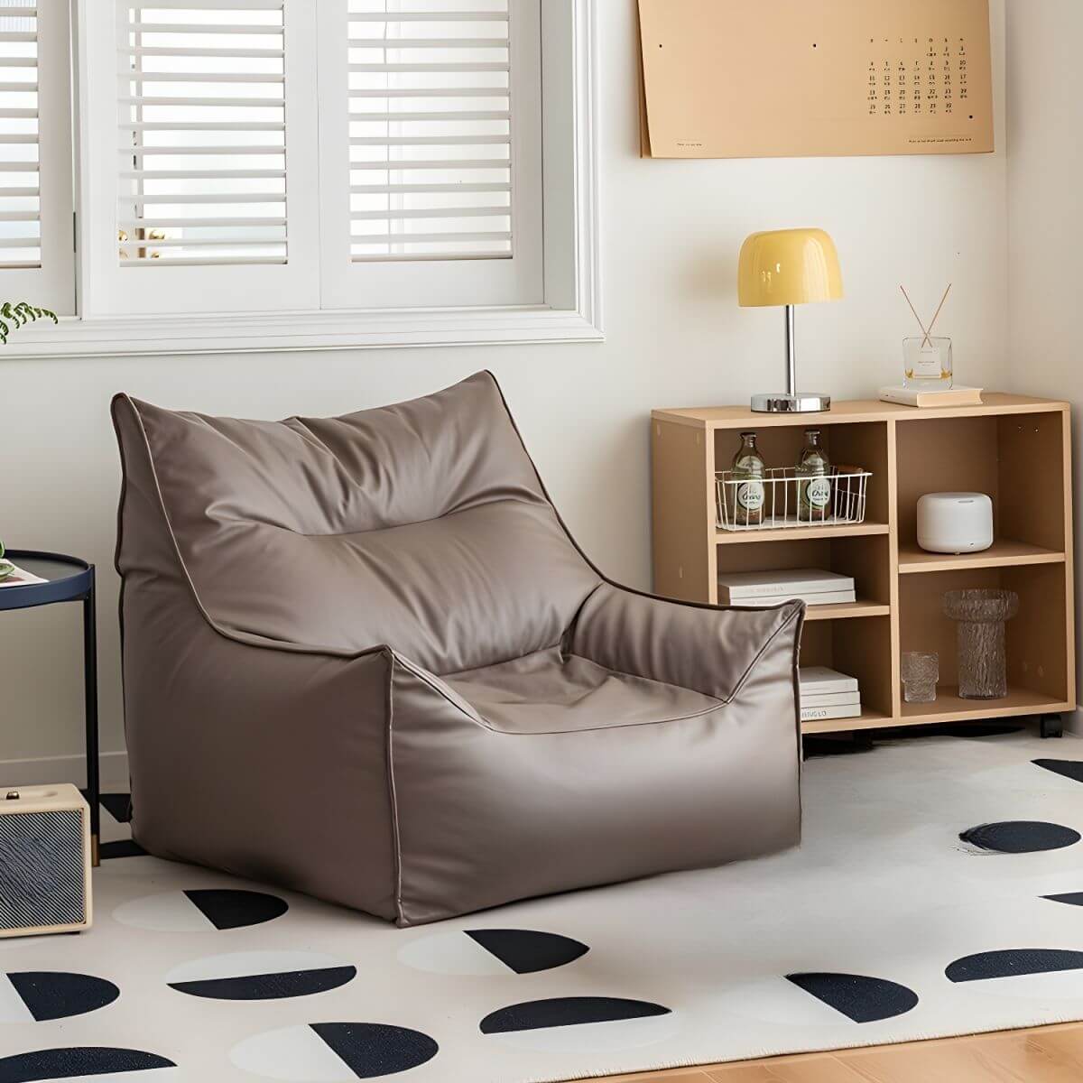 Premium Oversized Faux Leather Bean Bag Chair with Polypropylene Fill - Perfect for Living Room, Bedroom, Game Room & Dorm Relaxation