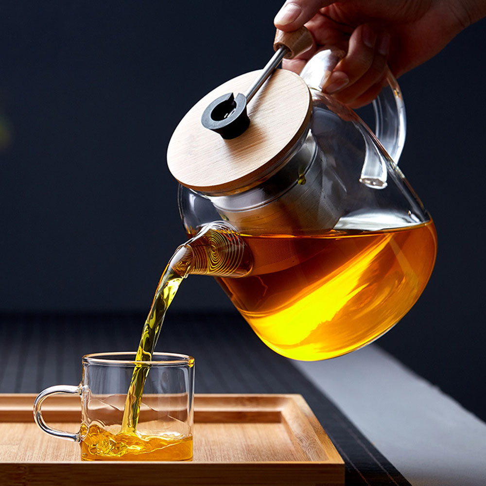 Premium Glass Teapot with Removable Stainless Steel Infuser - Perfect for Loose Leaf Tea, Herbal Tea & Iced Tea Brewing - Ideal for Home, Office & Gift Giving
