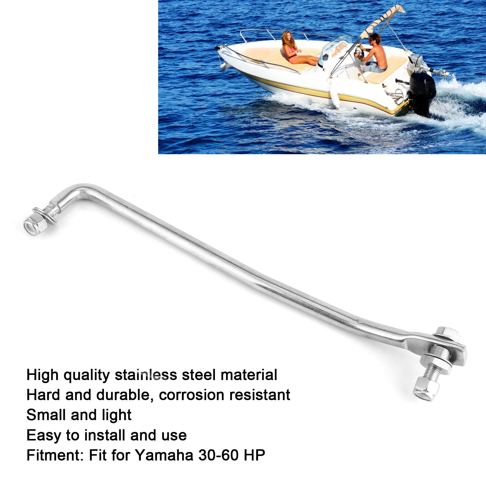 Universal Outboard Steering Connecting Link Tie Rod Replacement for 30-60 HP Silver Marine Engines - Perfect for Boat Steering System Repairs and Maintenance