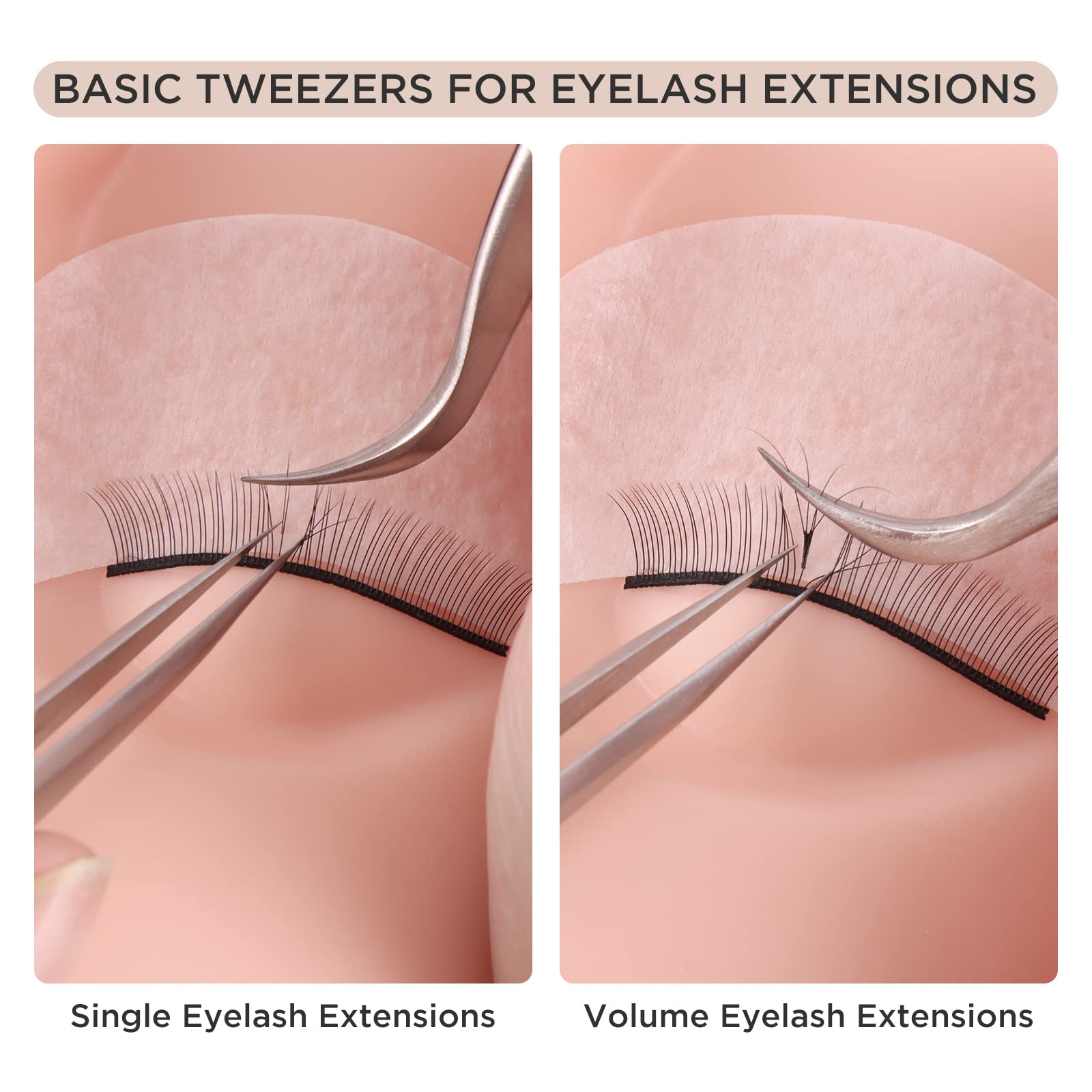 BEYELIAN Professional Eyelash Extension Tweezers - Curved Tip Stainless Steel Lashes Tweezers ST-15 for Salon & Home Use - Perfect for Lash Artists & Makeup Enthusiasts