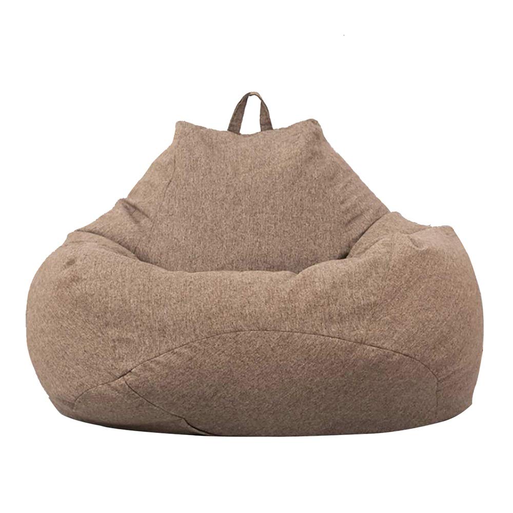 Large XL Brown Bean Bag Chair Cover (No Filler Included) - High Back Lounger Storage Sack for Adults & Kids - Durable Fabric Replacement Cover for Indoor, Outdoor, Game Room & Dorm Use
