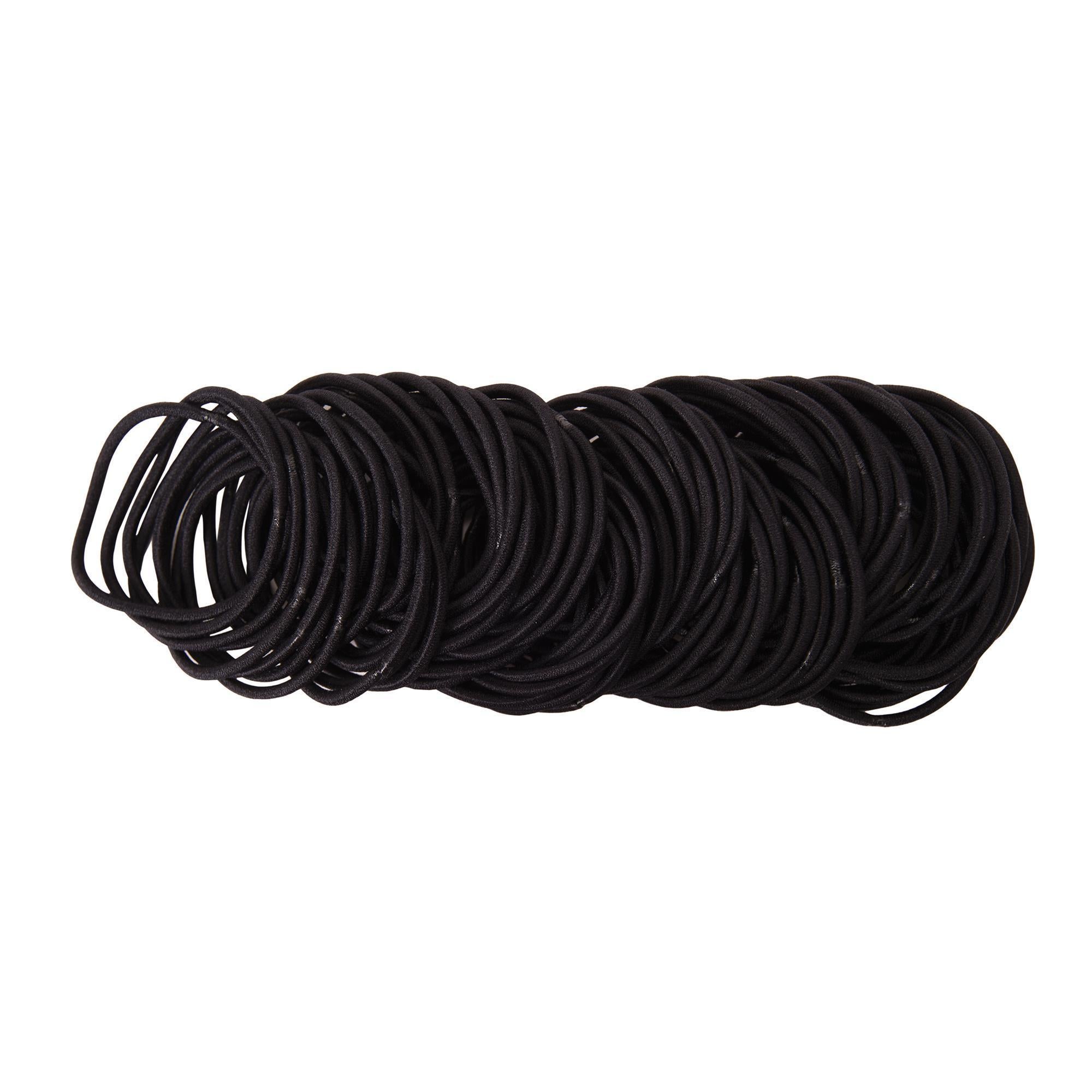Premium Nylon Hair Ties Thin Elastic Hair Bands 100 Count - Gentle No-Slip Hold for Ponytails, Braids & Workouts