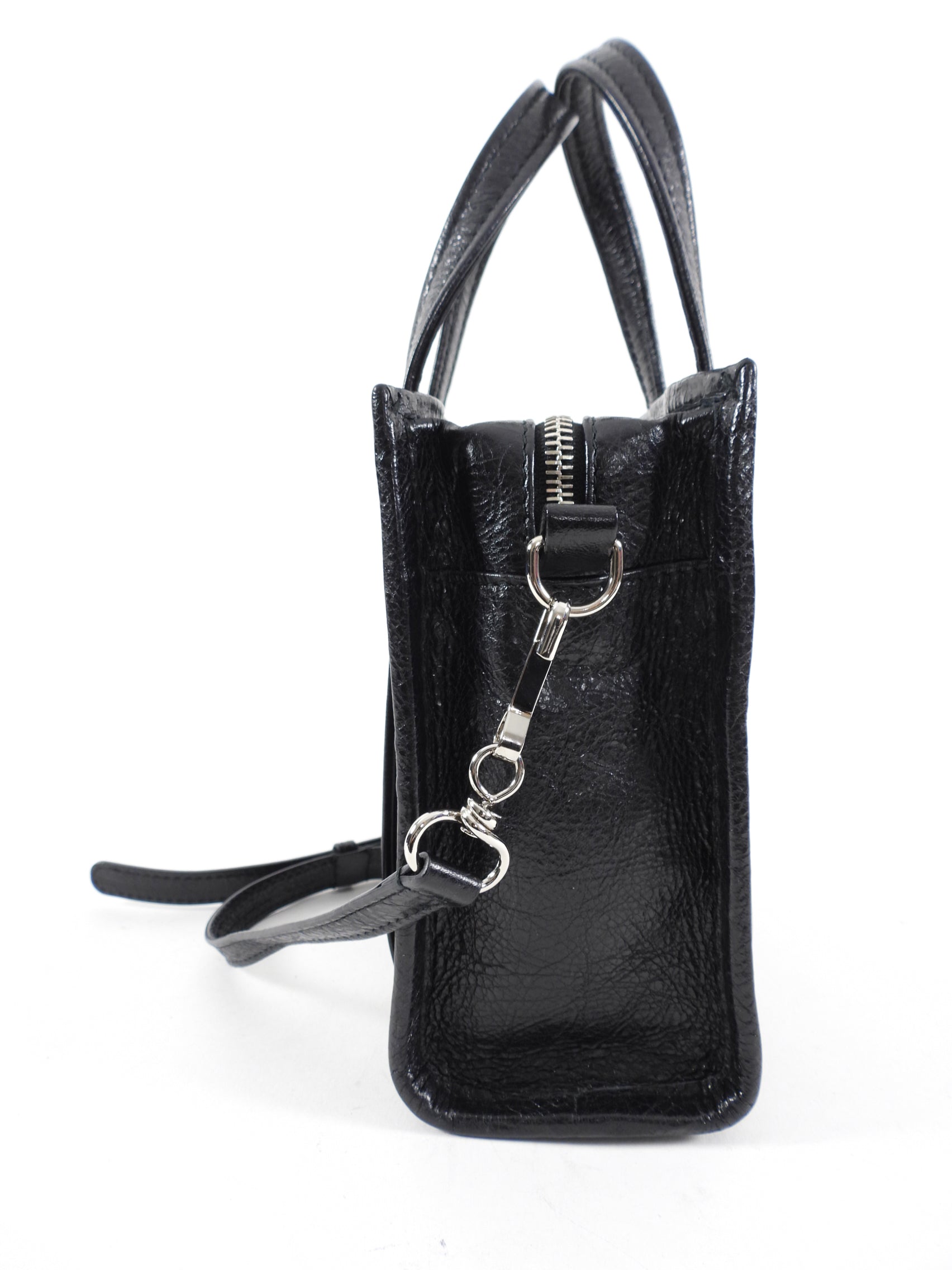 Balenciaga Black XXS Bazar Crossbody Tote Bag for Women - Stylish Mini Shoulder Handbag for Daily Use, Travel & Shopping