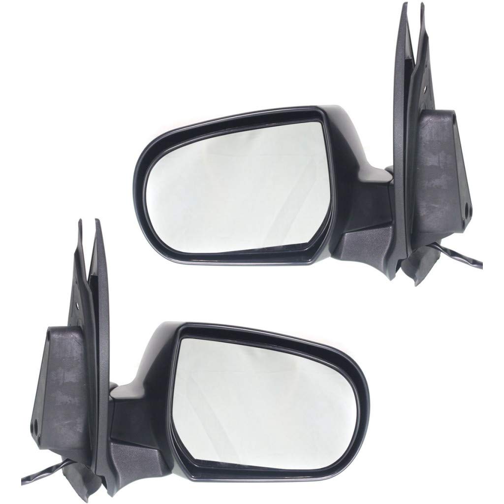 2005-2006 Mazda Tribute Replacement Side Mirrors - Power Glass Manual Folding Non-Heated Pair (Driver & Passenger) - Paintable OEM Fit MA1320147 MA1321147 EF9169180AA EF9169120AA - Perfect for Parking & Lane Changes