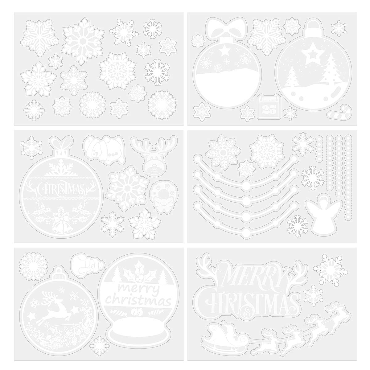 BESPORTBLE Christmas Window Stickers - 6 Sheets No-Glue Holiday Decals for Glass, Mirrors & Furniture | Festive Home Decor for Living Room, Bedroom & Office | Perfect for Winter Holidays, Xmas Parties & Family Gatherings