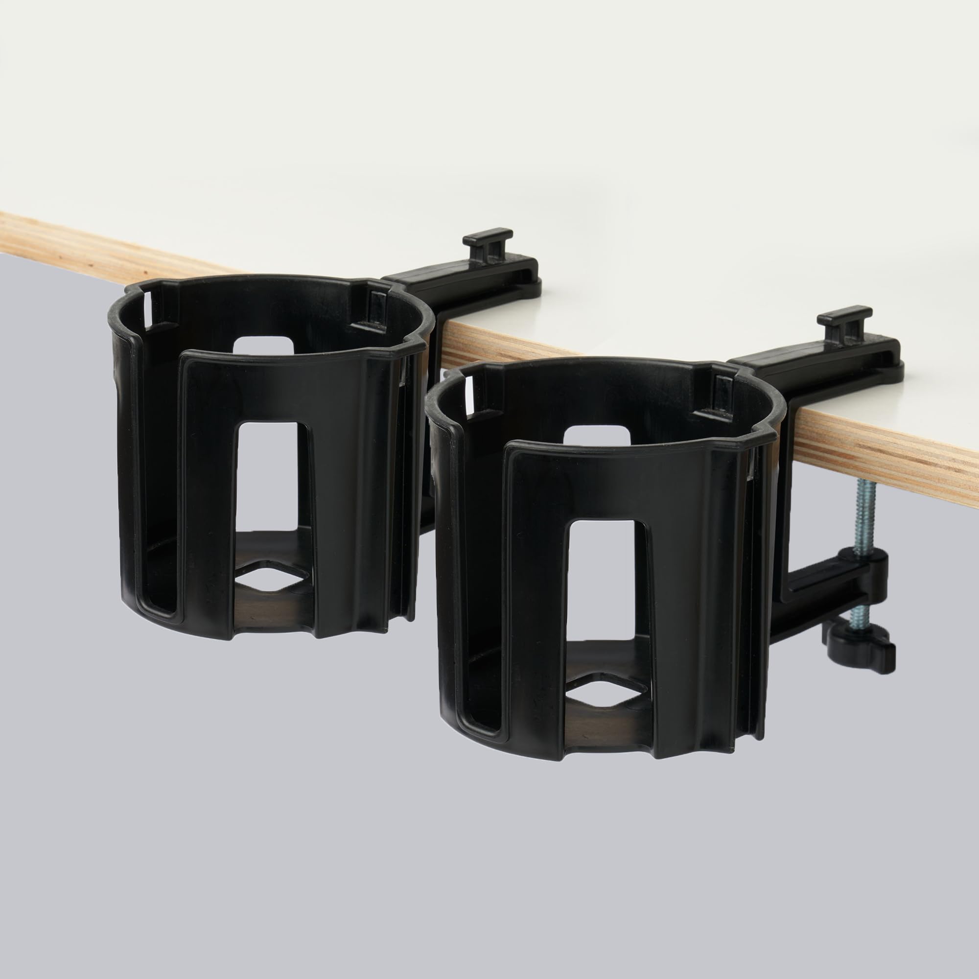 Premium Anti-Spill Cup Holder for Desk & Table - Secure Drink Stability (Black, 2-Pack) | Perfect for Office, Home, Car & Travel Use