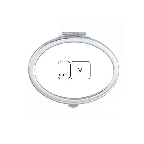 DIYthinker Vintage Art Deco Keyboard Symbol Ctrl V Fashion Mirror - Portable Foldable Double-Sided Makeup & Glasses Compact (Perfect for Travel, Office & Gift Giving)