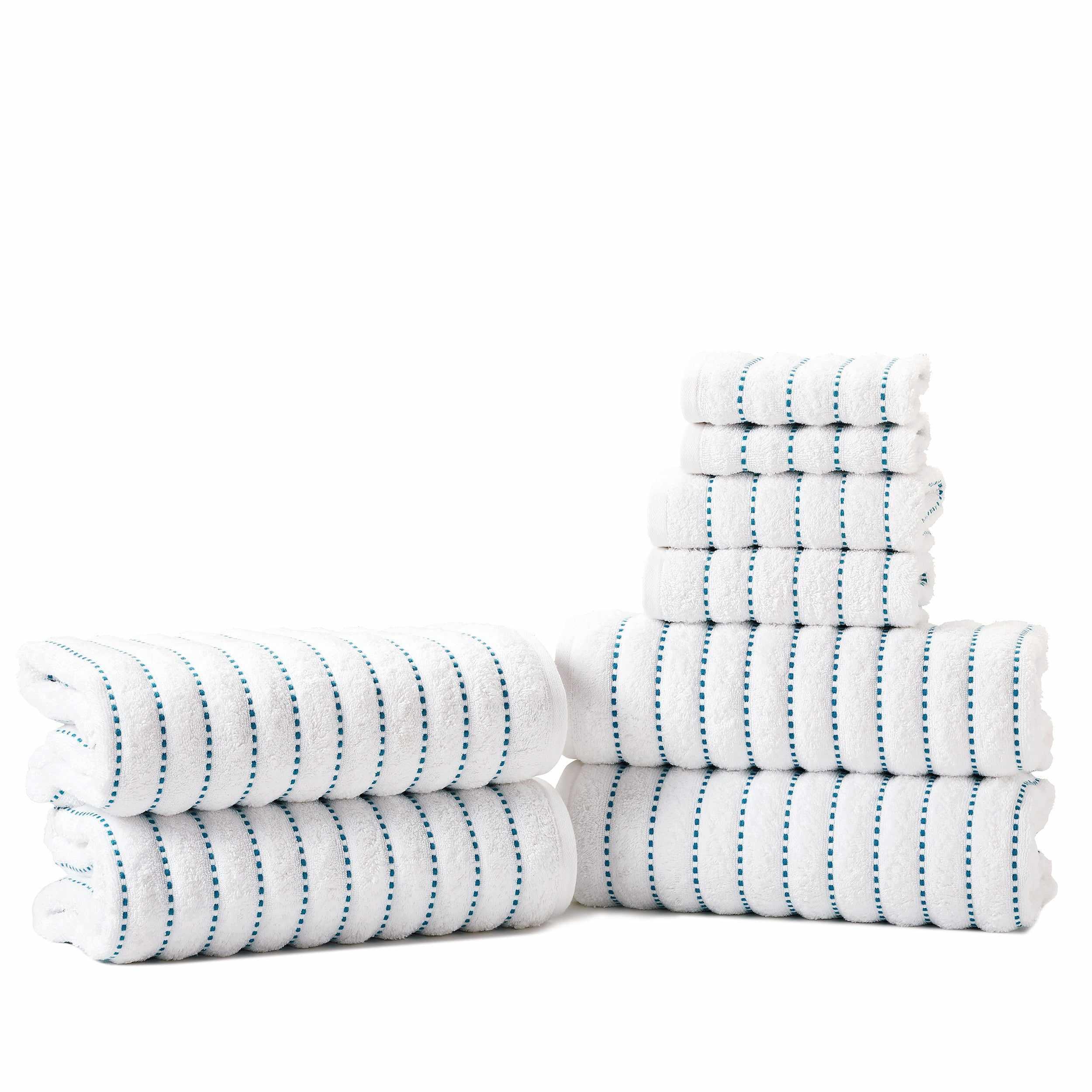 Premium Organic Cotton 8-Piece Bath Towel Set - 650 GSM Ultra Soft & Absorbent for Spa, Gym, and Luxury Bathroom Use