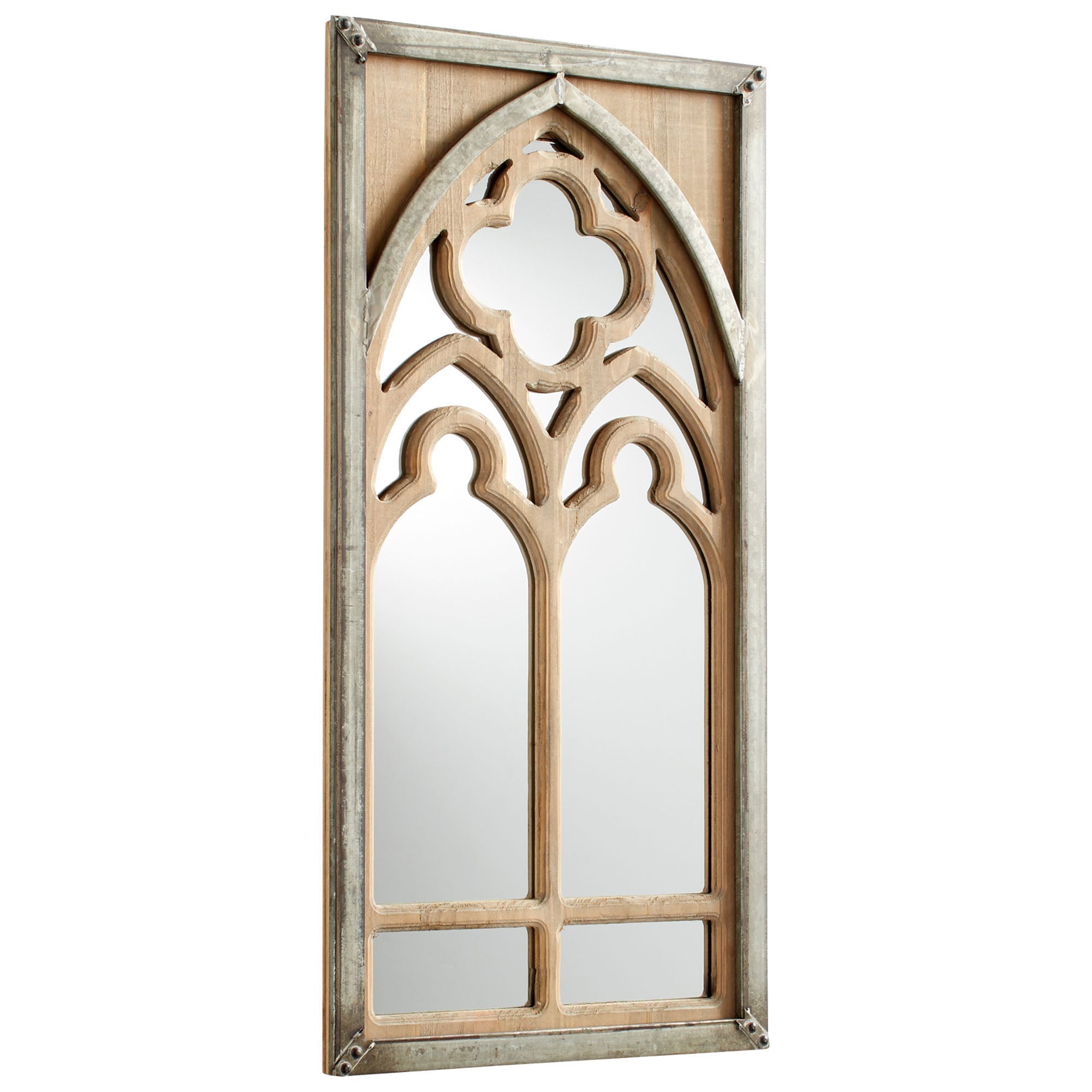 Cyan Design 09841 Carlita Mirror - Galvanized Metal & Natural Wood Wall Mirror - Perfect for Living Room, Bedroom, or Entryway Decor