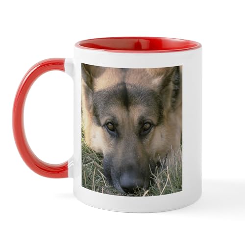White/Red Inside - German Shepherd Face (Photo) Mug