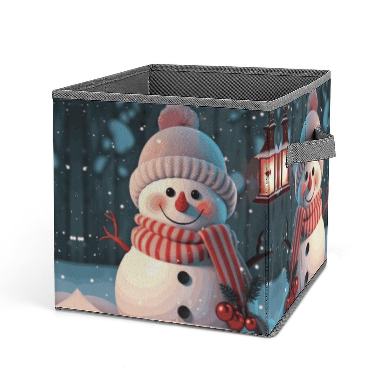 Foldable Snowman Storage Cubes with Handles - Cute Clothes Organizer Bins for Cabinet, Shelf & Closet Organization | Perfect for Seasonal Decor & Kids Room Storage