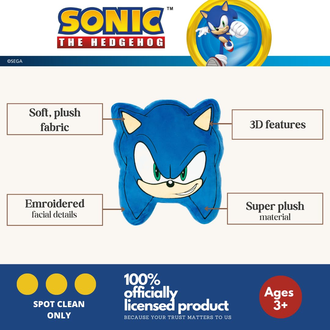 Franco Anime Gaming Bedding Super Soft Cozy Plush Decorative Pillow - Sonic The Hedgehog Theme - Perfect for Gaming Rooms, Anime Decor & Bedroom Accents