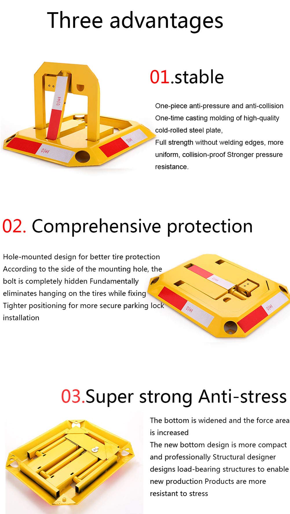 Garage Parking Assist - Heavy Duty Octagonal Parking Lock with Back Pressure for Secure Vehicle Protection | Ideal for Driveways, Garages & Parking Lots
