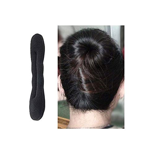 ASG 2-Pack Black Sponge Juda Bun Maker Hair Accessories for Women & Girls - Perfect for School, Work, and Party Hairstyles