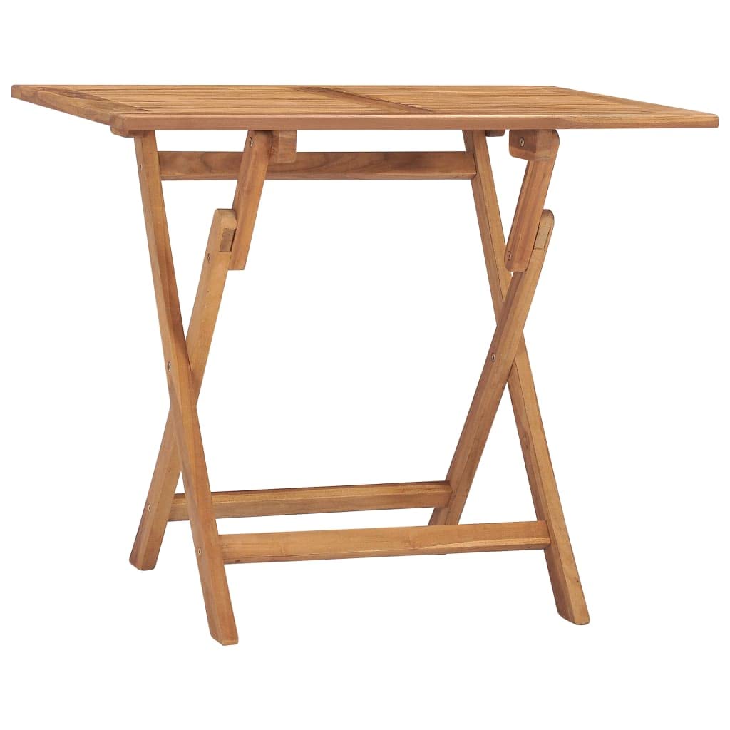 Solid Teak Wood Folding Patio Dining Table 35.4