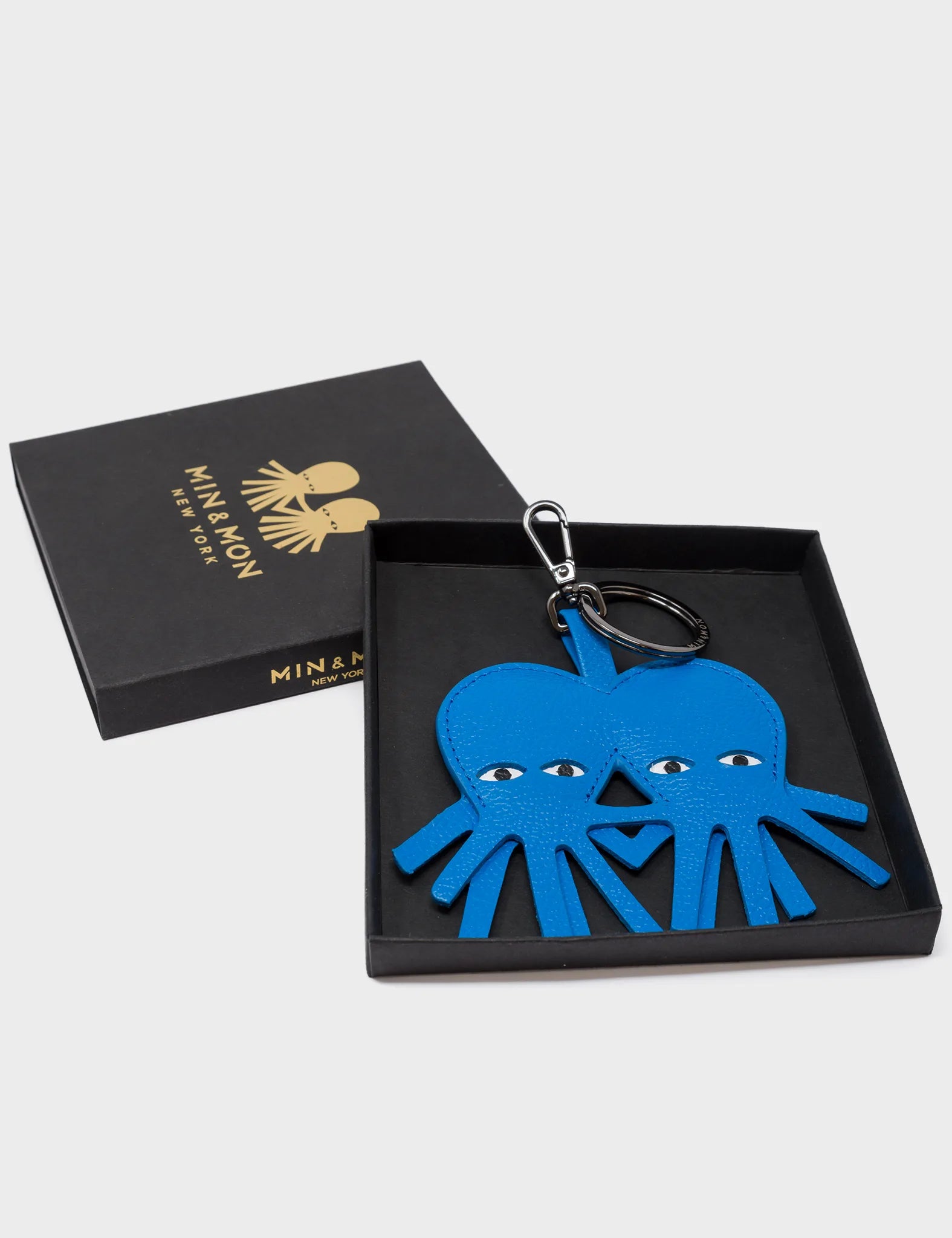 Octotwins Charm - Stylish Ibiza Blue Leather Keychain for Women & Men | Perfect for Gifts, Travel, and Everyday Use