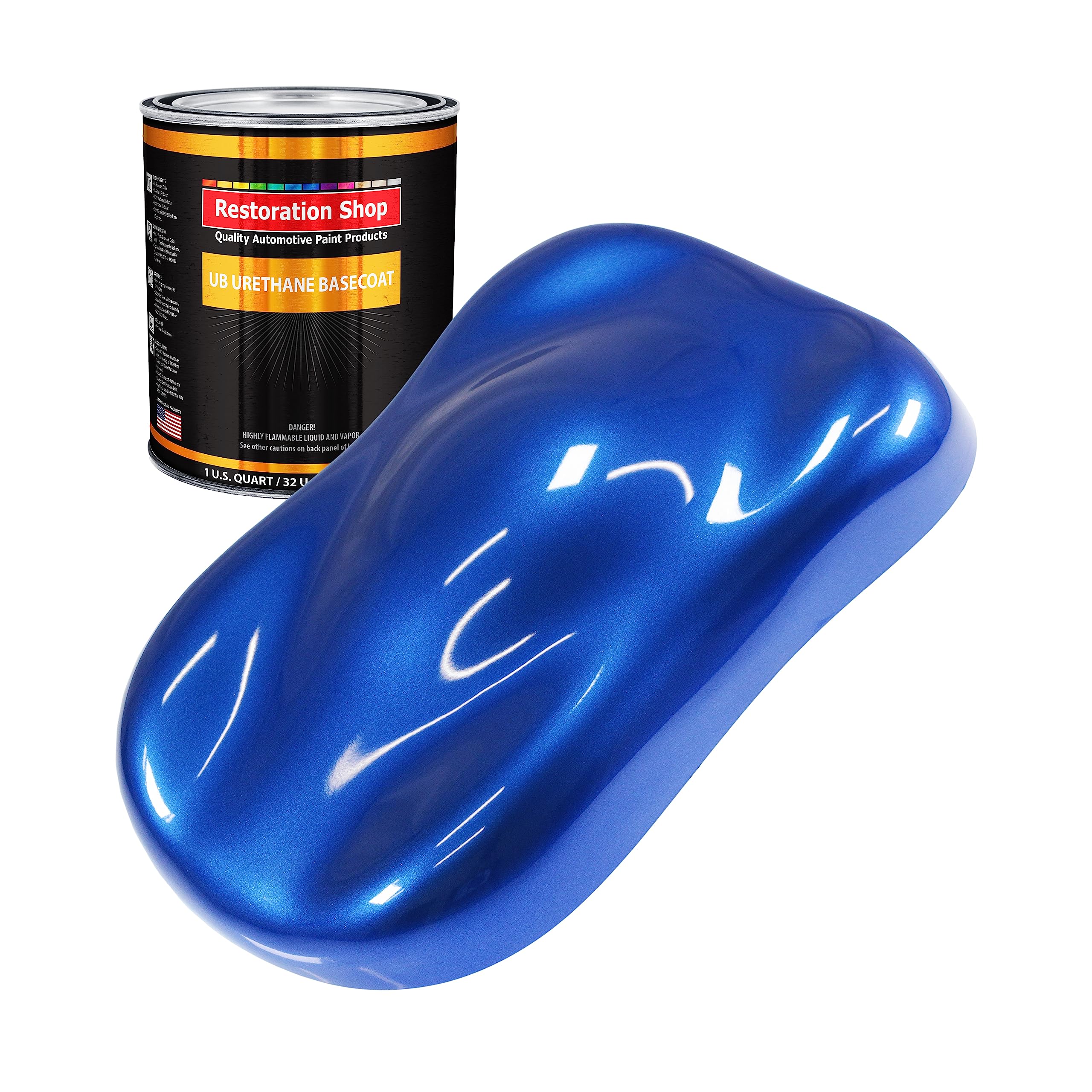 Daytona Blue Pearl Urethane Basecoat Auto Paint - 1 Quart Professional High Gloss Automotive Refinish Coating for Cars & Trucks - Perfect for Vehicle Restoration & Custom Paint Jobs