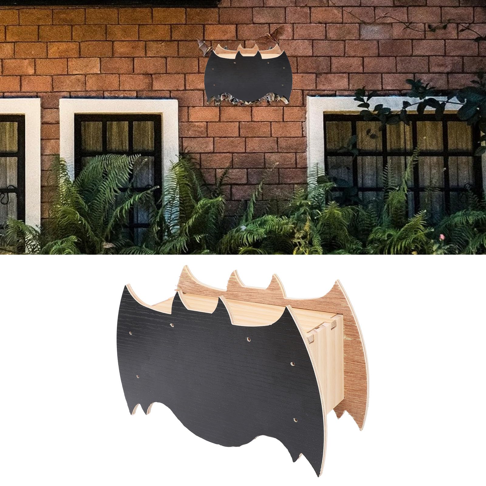 Handcrafted Weatherproof Wooden Bat House Kit - Natural Bat Shelter for Outdoor & Attic Use - Eco-Friendly Bat Box to Attract Bats for Natural Pest Control in Gardens & Backyards