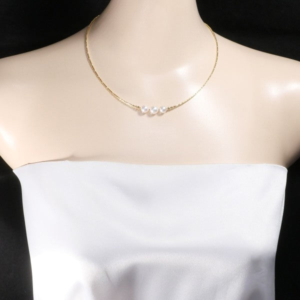 18K Yellow Gold Pearl Necklace for Women - Elegant Cultured Pearl Jewelry Gift for Bridesmaids, Anniversary & Special Occasions