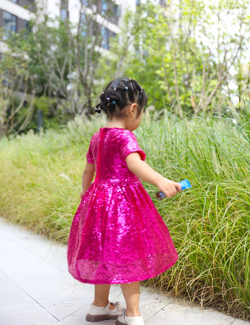 **Cilucu Flower Girl Dress for Baby Toddlers - Sparkly Sequin Party Dress for Kids, Bridesmaid & Wedding Gown (Perfect for Weddings, Birthday Parties & Special Occasions)**