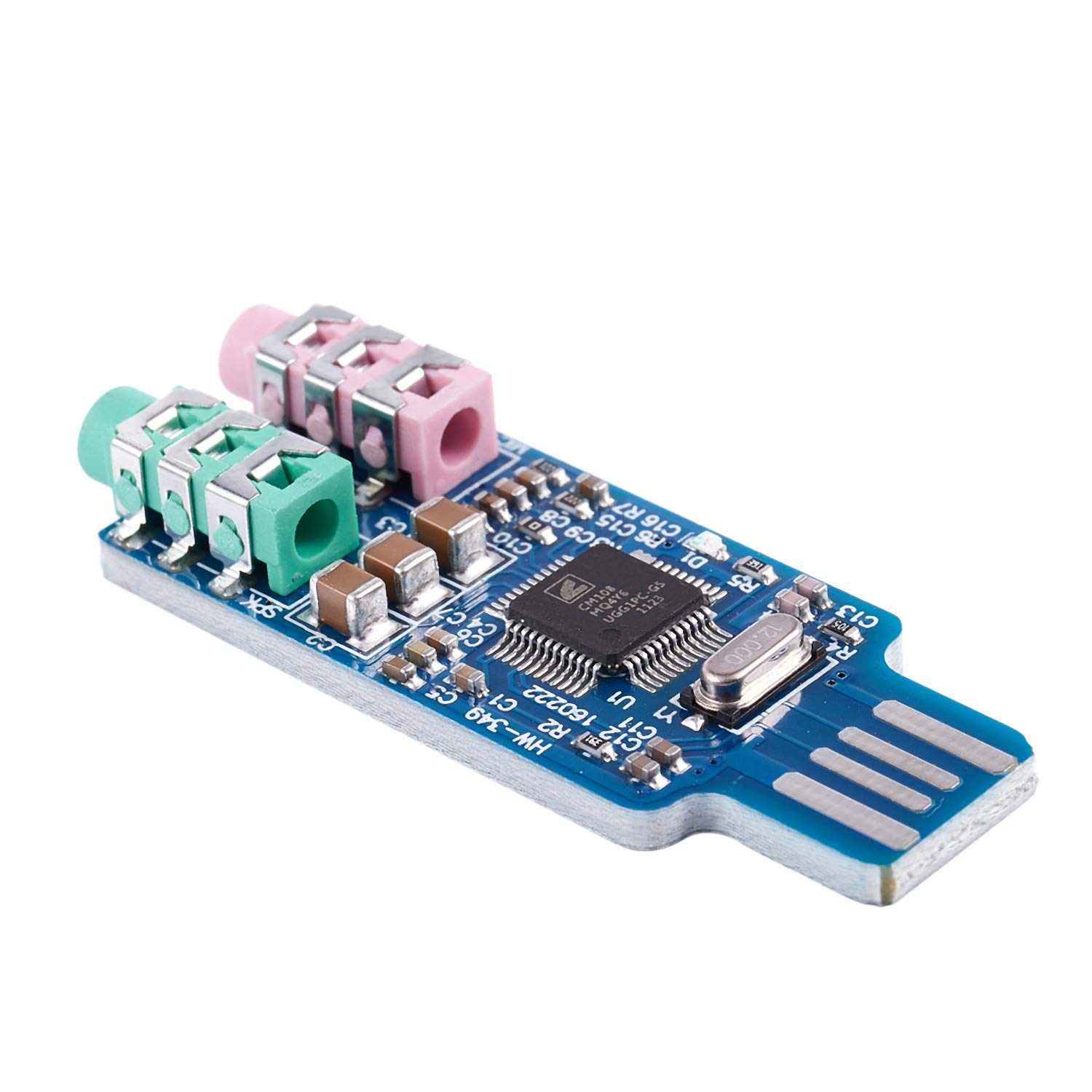 Daroplo USB Sound Card with CM108 Chip - High-Quality External Audio Adapter for PC, Laptop, Gaming & Music Production (Blue)